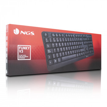 NGS FunkyV3, QWERTY, ES clavier Maison USB Espagnole Noir