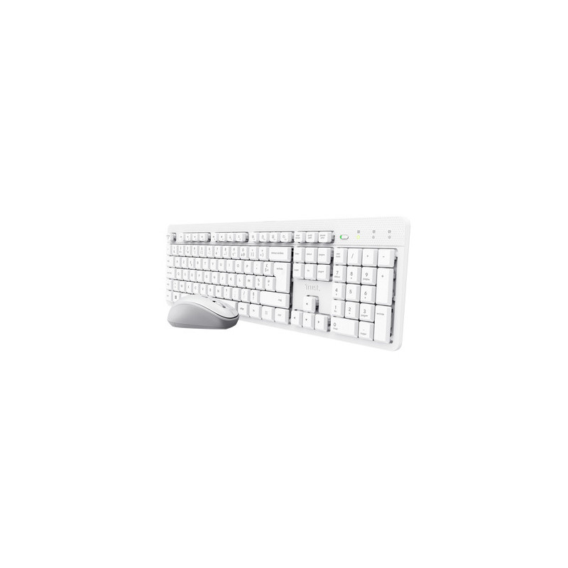 Trust Ody II Wireless clavier Souris incluse maison bureau RF sans fil AZERTY Français Blanc