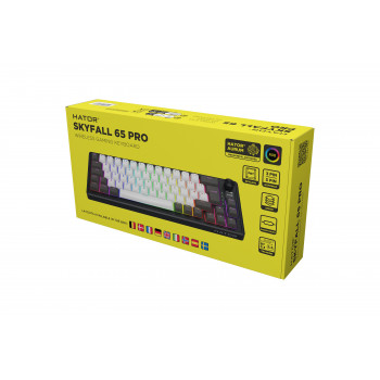 HATOR Skyfall Pro Wireless 65 clavier Gaming USB + RF Wireless + Bluetooth QWERTY Anglais britannique Noir, Gris