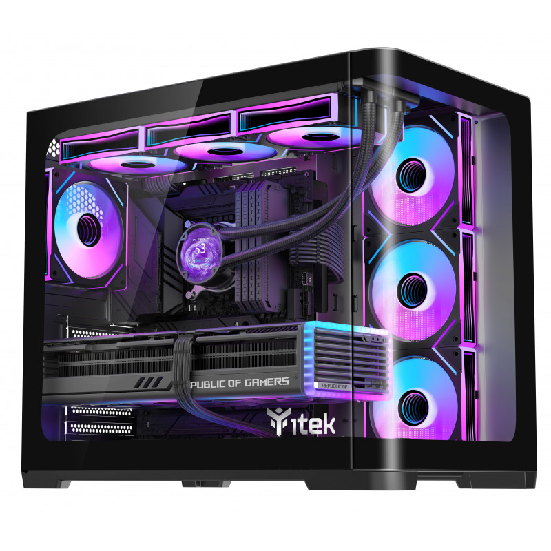 itek DARK CAVE CURVED Tower Noir