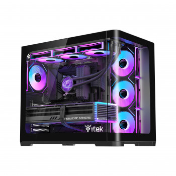 itek DARK CAVE CURVED Tower Noir