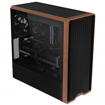 Lian Li Lancool LAN217X unité centrale Midi Tower Noir, Bois