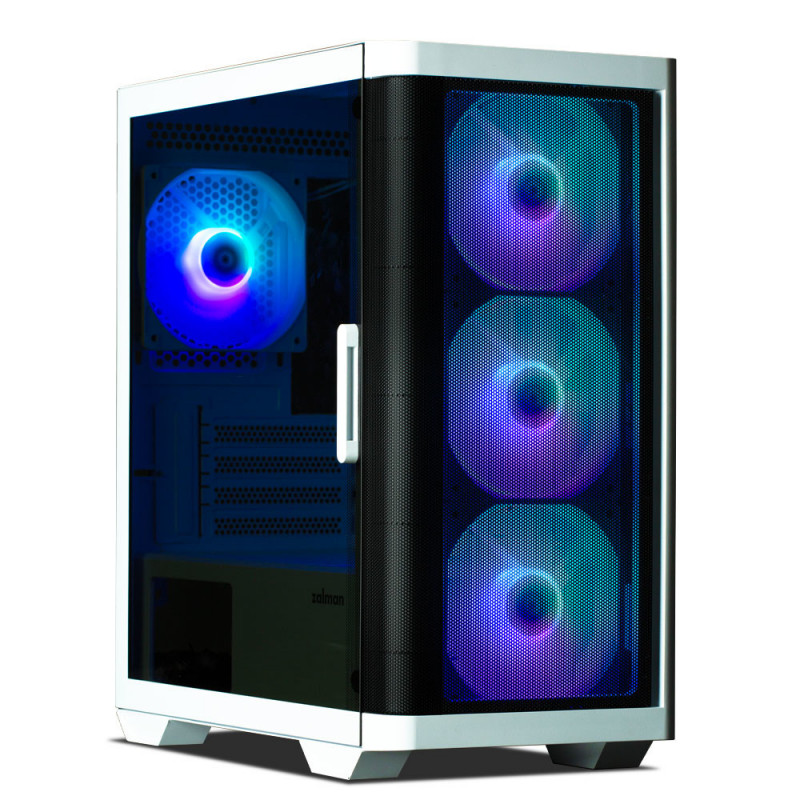 Zalman M4 WHITE unité centrale Mini Tower Noir, Blanc