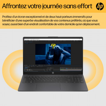 HP 15-fc0151nf AMD Ryzen™ 5 7520U Ordinateur portable 39,6 cm (15.6") Full HD 16 Go LPDDR5-SDRAM 512 Go SSD Wi-Fi 6 (802.11ax)
