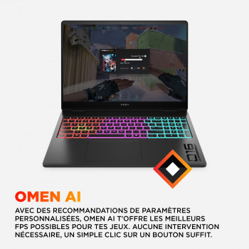 HP OMEN MAX Gaming Laptop 16-ak0021nf Copilot+ PC AMD Ryzen AI 7 Ordinateur portable 40,6 cm (16") WQXGA 32 Go DDR5-SDRAM